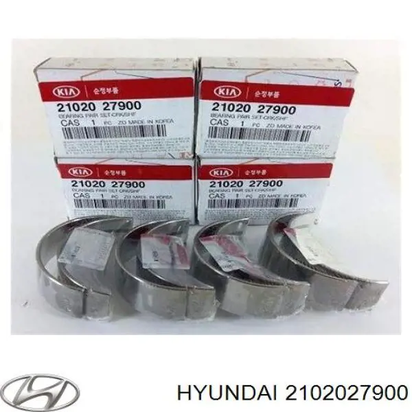 Купить 2102027900 Hyundai/Kia Вкладыши коленвала, коренные, комплект, стандарт (STD)