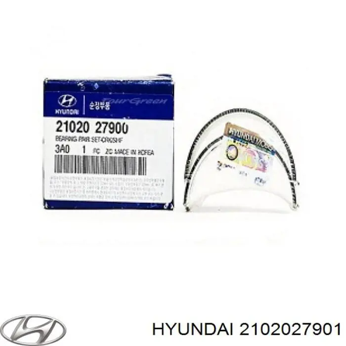 2102027901 Hyundai/Kia вкладыши коленвала коренные, комплект, стандарт (std)