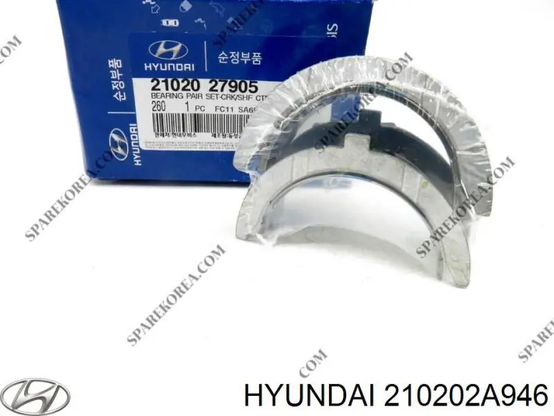Шатунные вкладыши коленчатого вала Hyundai/Kia 210202A946 цена, от 8.02 USD