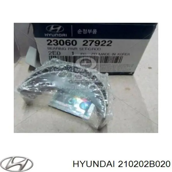 Вкладыши коленвала коренные, комплект, стандарт (STD) на Hyundai Elantra HD