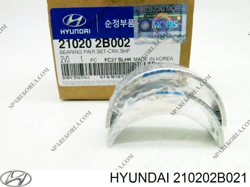 210202B021 Hyundai/Kia folhas inseridas principais de cambota, kit, padrão (std)