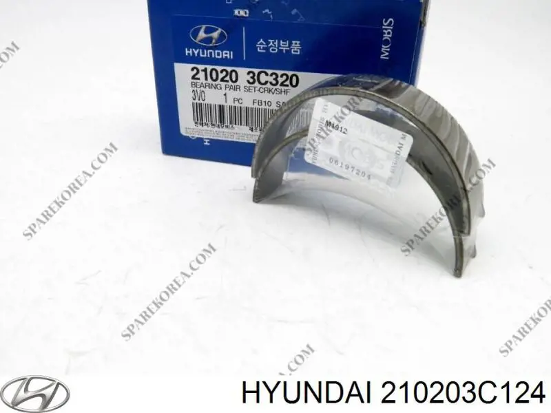 Вкладыши коленвала коренные, комплект, стандарт (STD) 210203C320 Hyundai/Kia