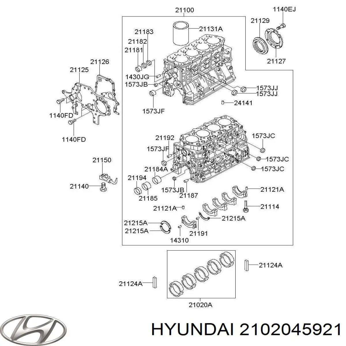 Folhas inseridas principais de cambota, kit, 2ª reparação ( + 0,50) para Hyundai HD 