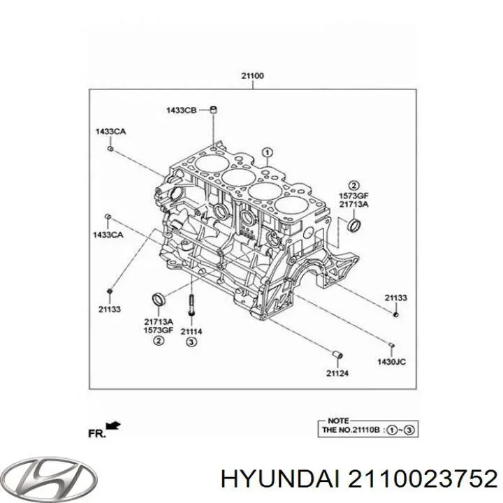 Блок цилиндров двигателя Hyundai/Kia 2110023752