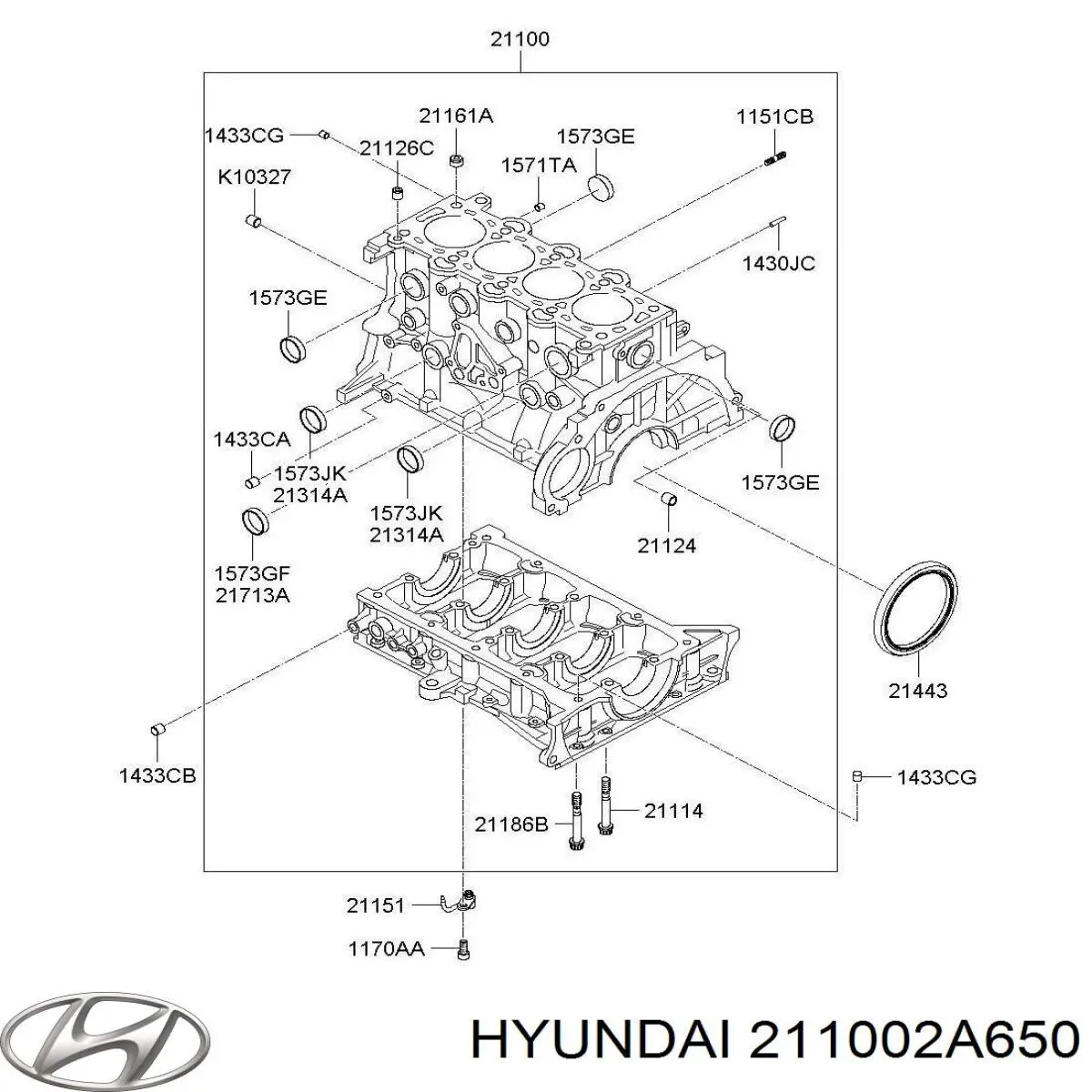 211002A650 Hyundai/Kia Блок цилиндров