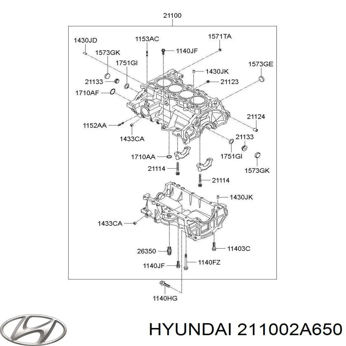 Блок двигателя Hyundai/Kia 211002A650 цена, от 112.87 USD