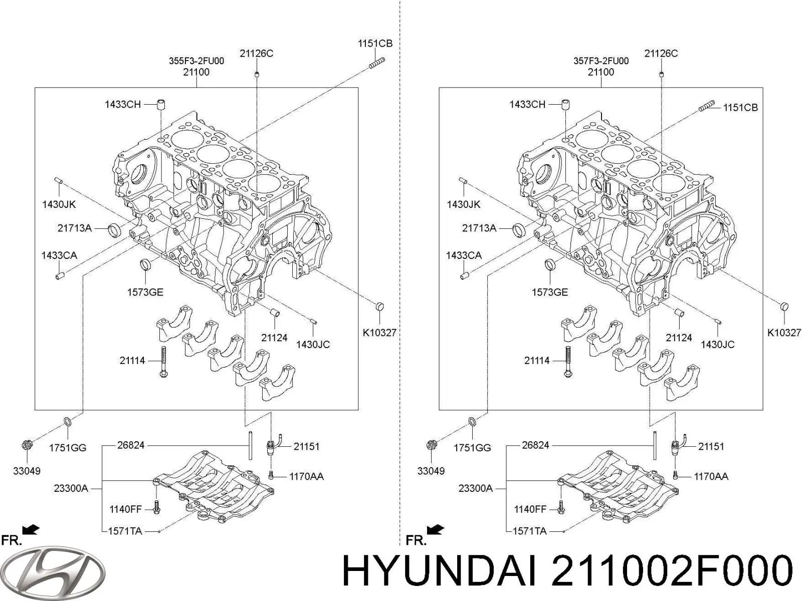 Блок двигателя Hyundai/Kia 211002F000 цена, от 179.83 USD