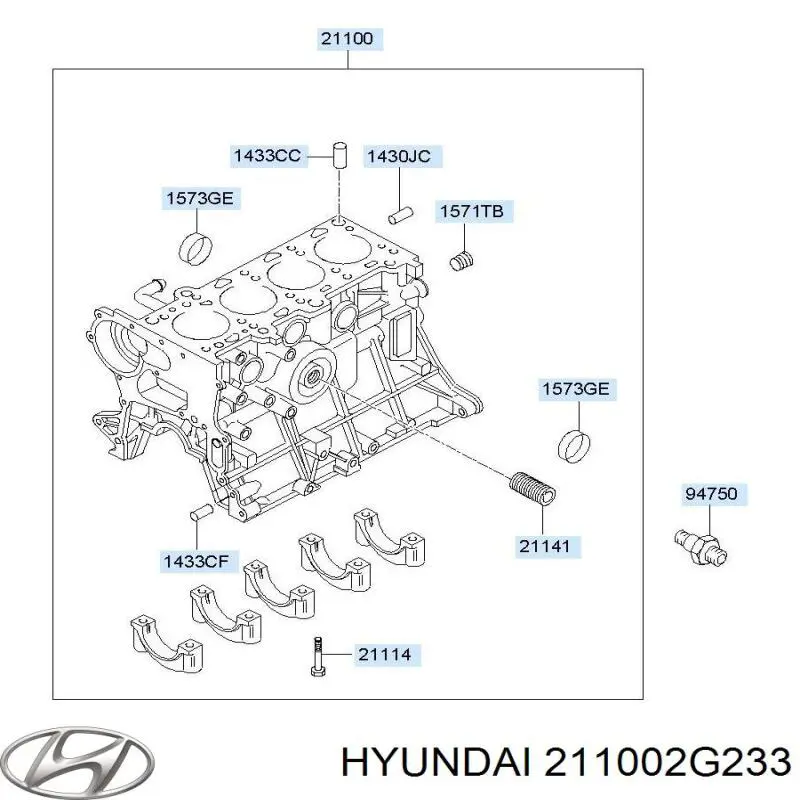Блок цилиндров двигателя на Hyundai Azera HG