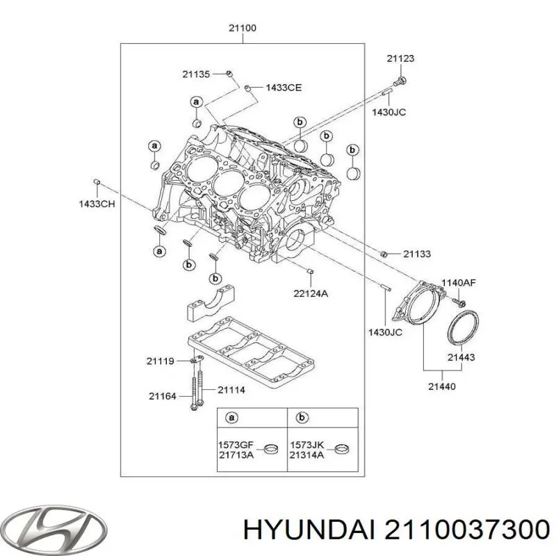 2110037300 Hyundai/Kia блок цилиндров двигателя
