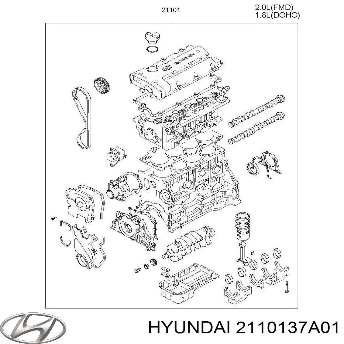 2110137A00 Hyundai/Kia Мотор в сборе