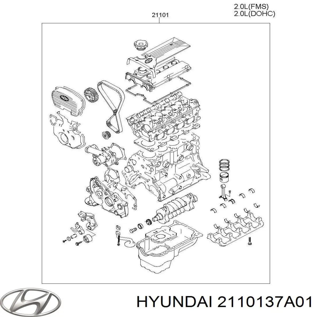 Купить 2110137A00 Hyundai/Kia Двигатель голый