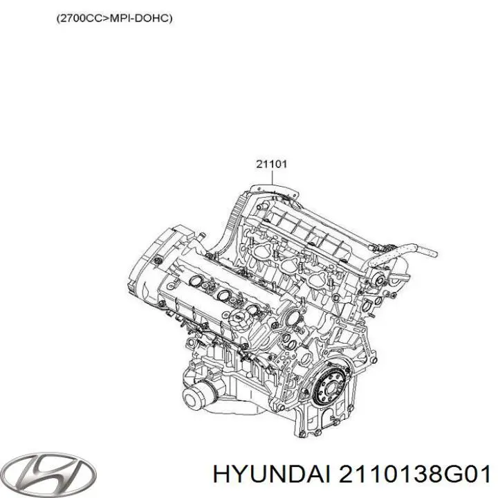 Двигатель в сборе 2110138G01 Hyundai/Kia