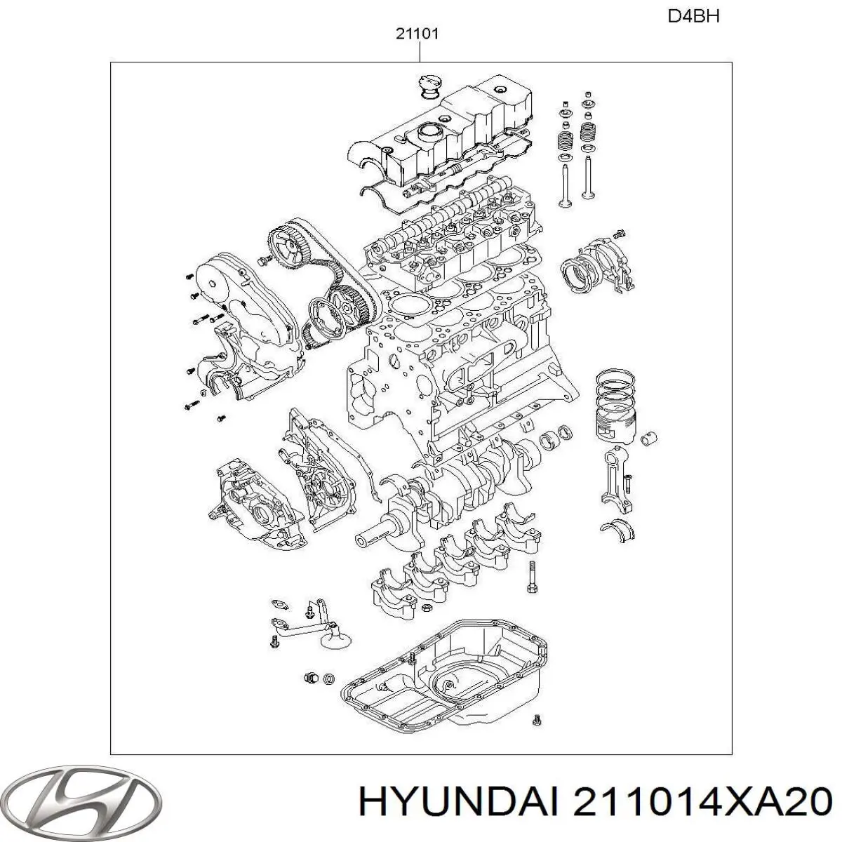 ДВС в сборе Hyundai/Kia 211014XA20 цена, от 136.06 USD