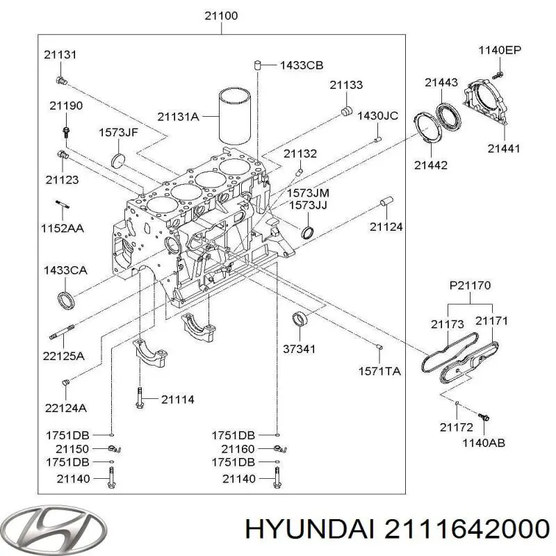 Крышка ГБЦ Hyundai/Kia 2111642000 цена, от 19.12 USD