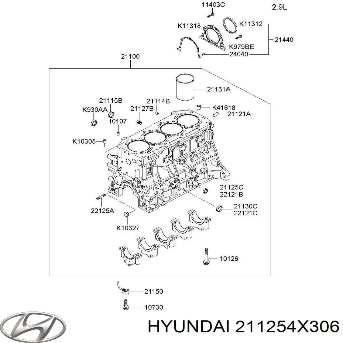 Крышка ГБЦ Hyundai/Kia 211254X306 цена, от 19.79 USD