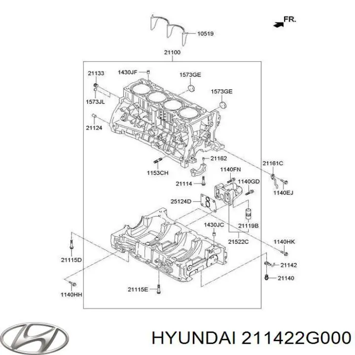 211422G000 Hyundai/Kia injetor de óleo
