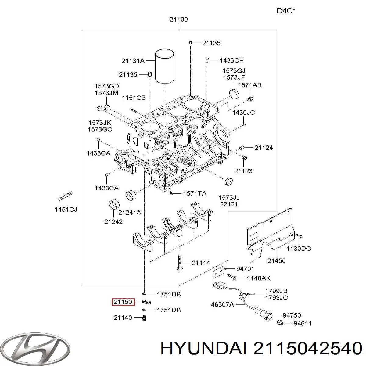 Форсунка масляная 2115042540 Mitsubishi