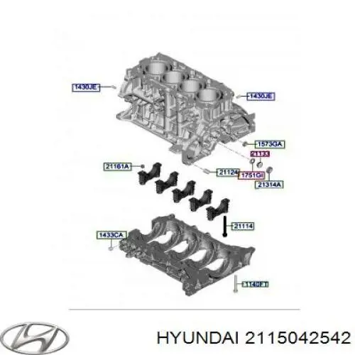 2115042542 Hyundai/Kia injetor de óleo