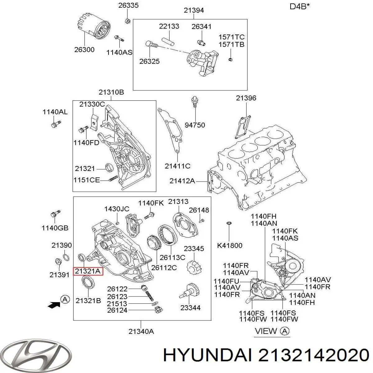 21321-42020 Hyundai/Kia сальник масляного насоса акпп