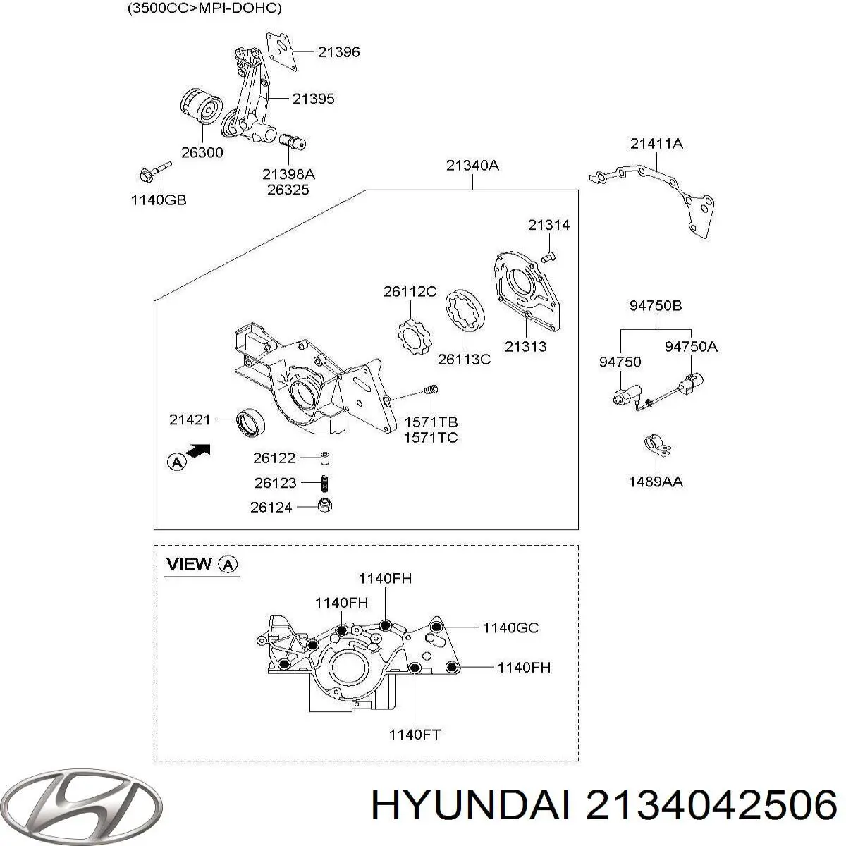 2134042506 Hyundai/Kia насос масляный