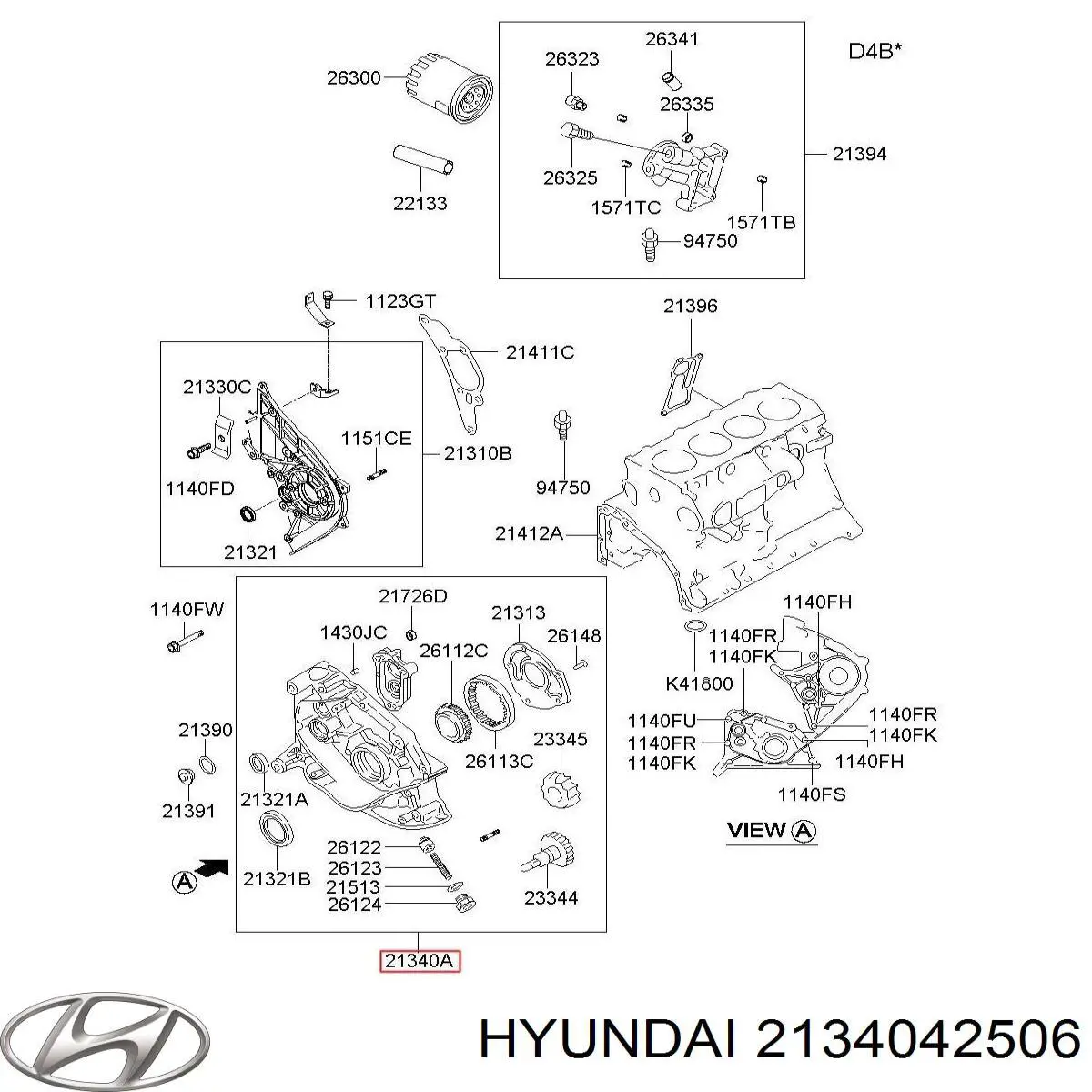 2134042506 Hyundai/Kia Масляный насос двигателя
