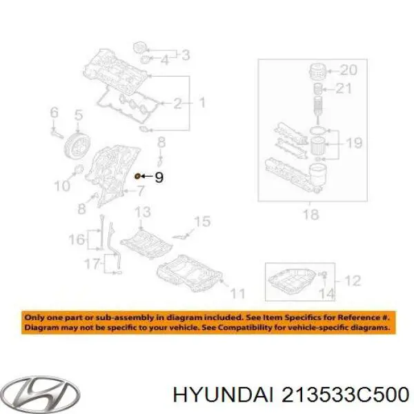 Купить 213533C500 Hyundai/Kia Уплотнительное кольцо направляющей щупа уровня масла двигателя