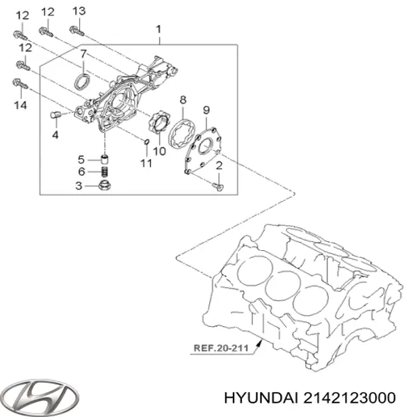 Купить 2142123000 Hyundai/Kia Передний сальник коленвала