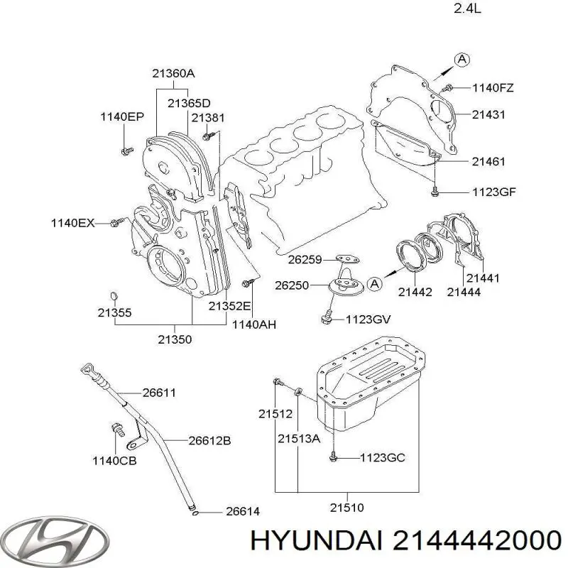 Прокладка задней крышки коленвала Hyundai/Kia 2144442000 цена, от 1.14 USD
