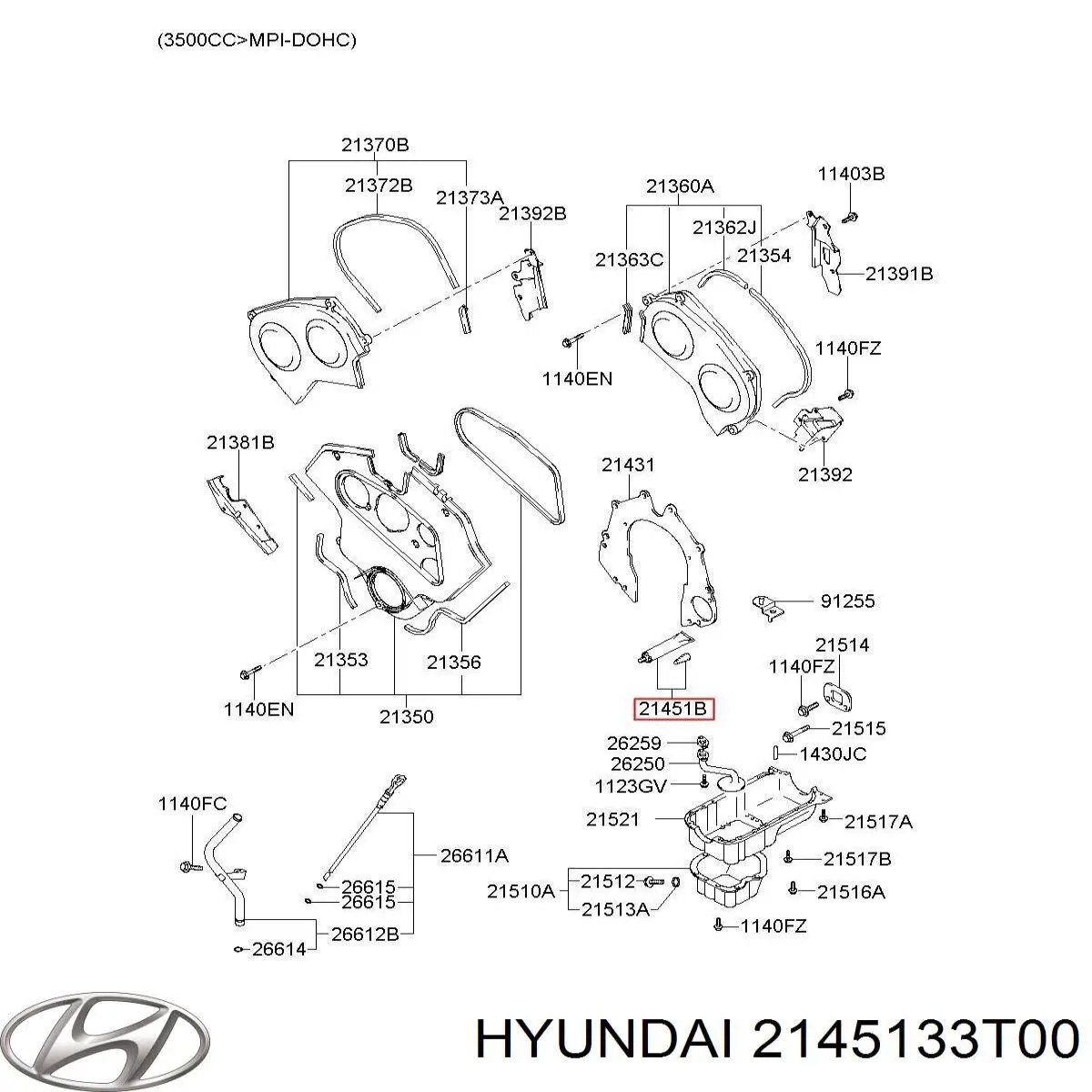 Герметик піддону картера двигуна 2145133T00 Hyundai/Kia