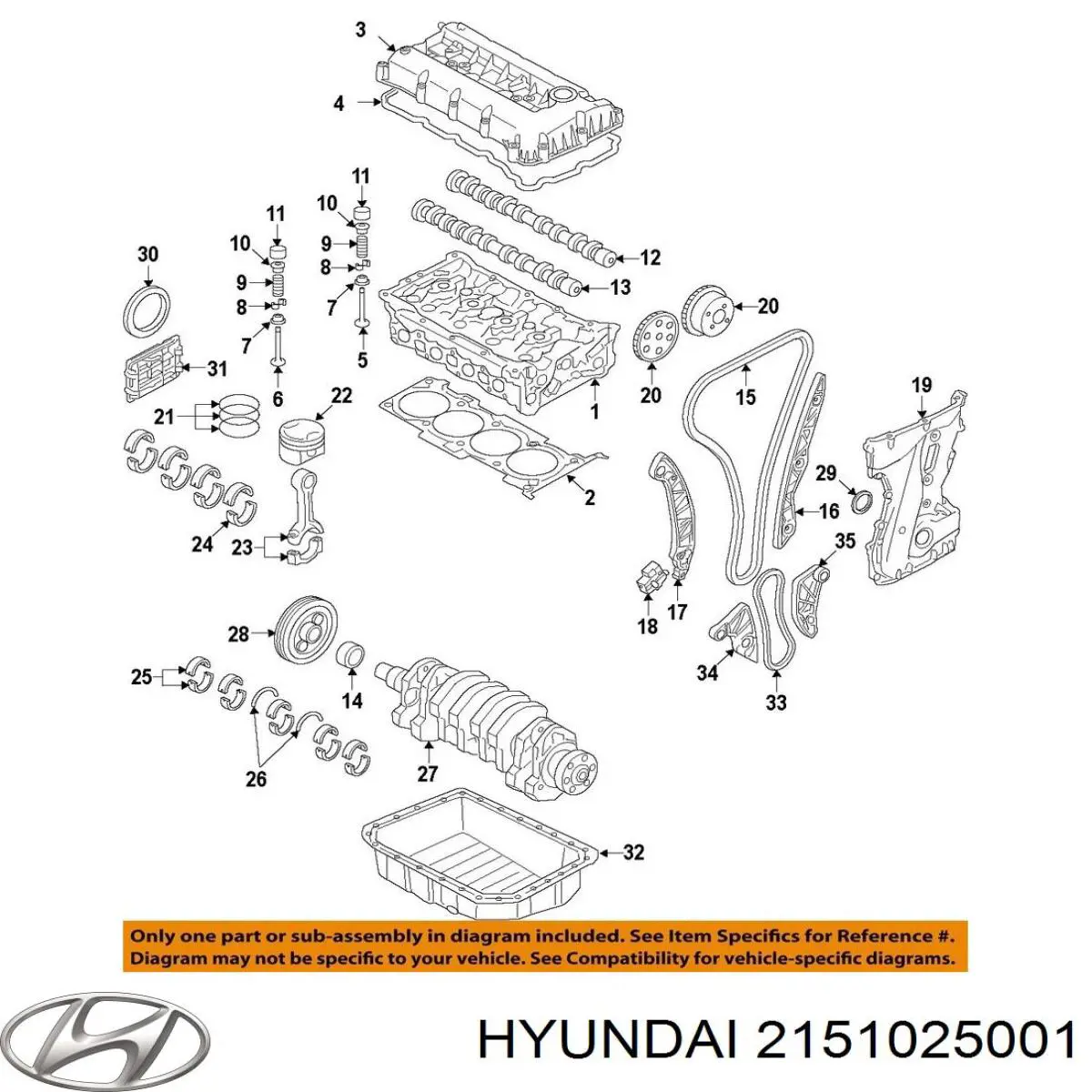 Купить 2151025001 Hyundai/Kia Поддон картера двигателя