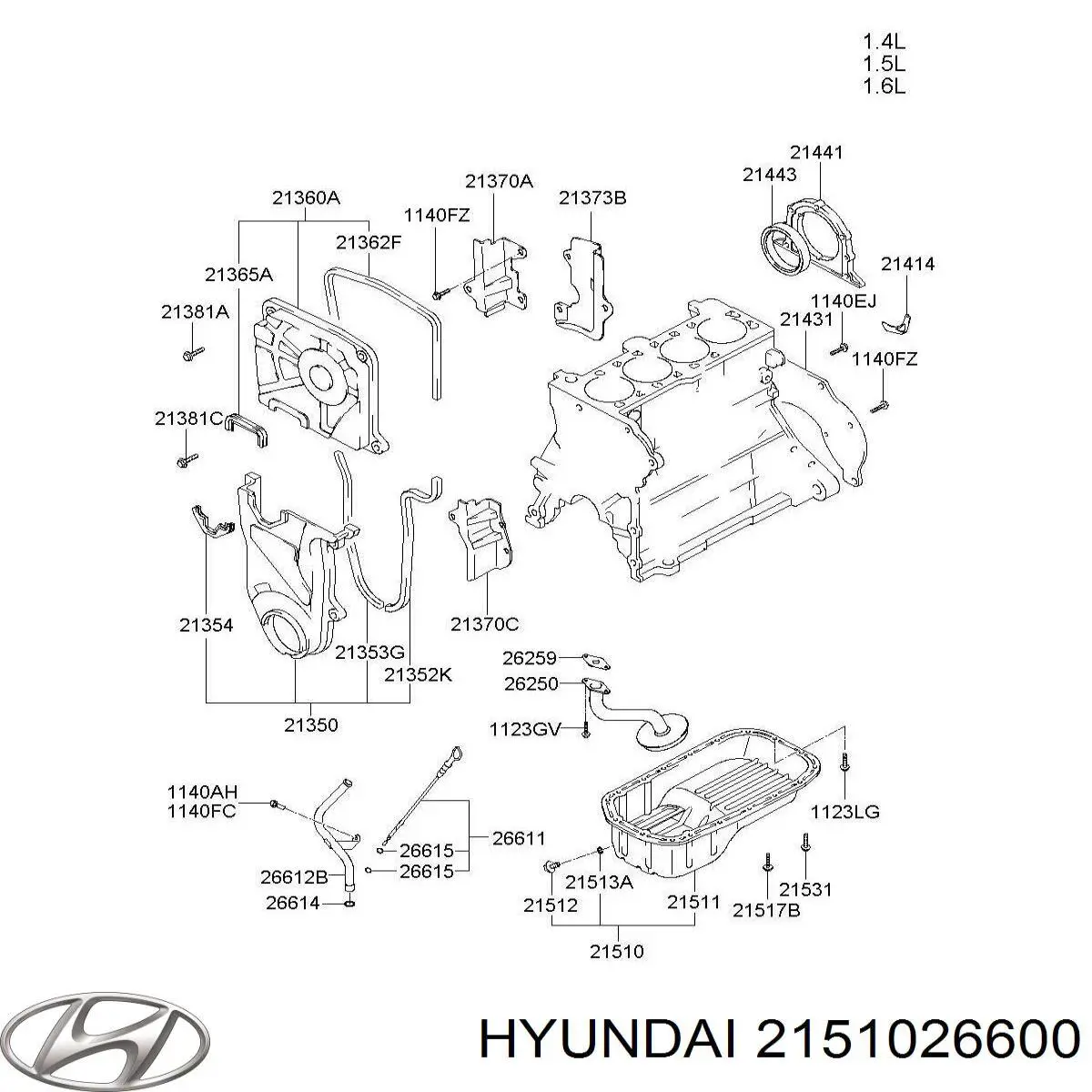 2151026600 Hyundai/Kia Картер масляный