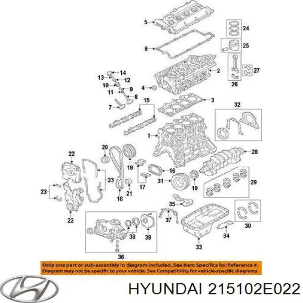 Піддон масляний картера двигуна 215102E022 Hyundai/Kia