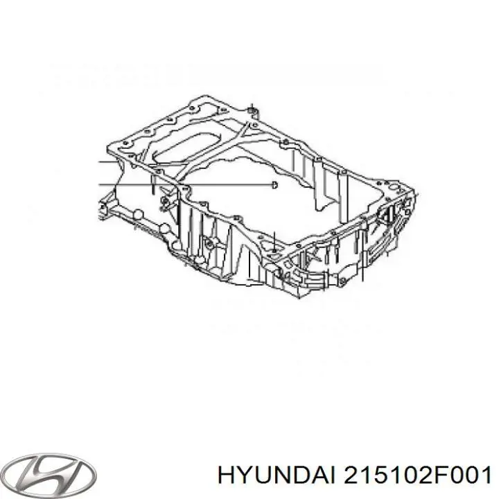 215102F000 Hyundai/Kia panela de óleo de cárter do motor, parte superior