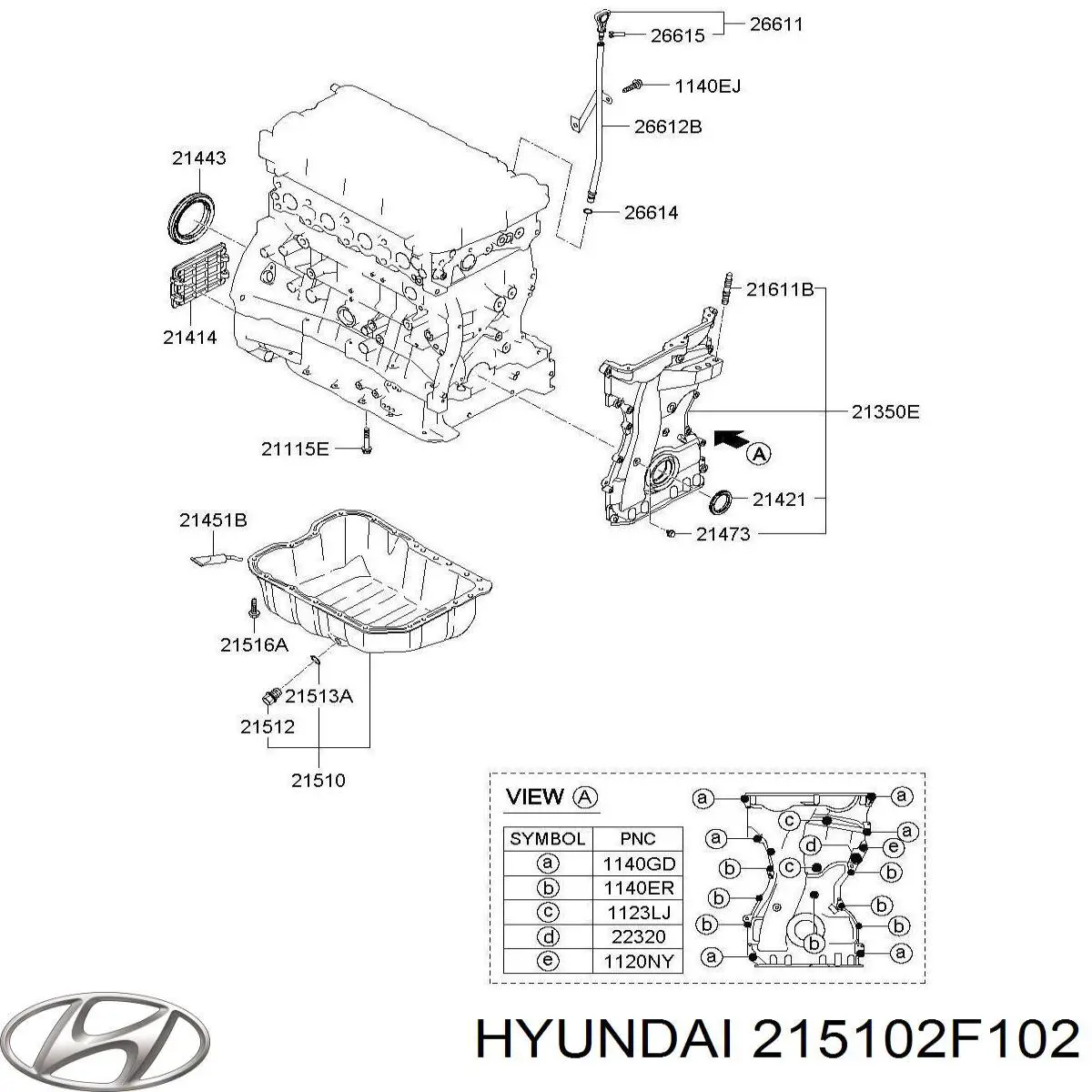 Поддон масляный картера двигателя, верхняя часть Hyundai/Kia 215102F102 цена, от 241.30 USD