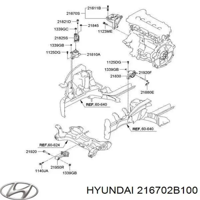 Кронштейн подушки (опоры) двигателя правой на Hyundai SOLARIS SBR11