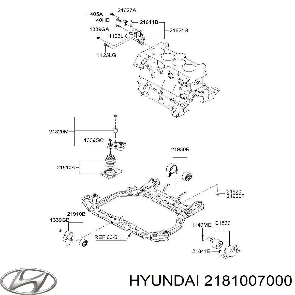 Подушка двигателя Hyundai/Kia 2181007000 цена, от 50.35 USD