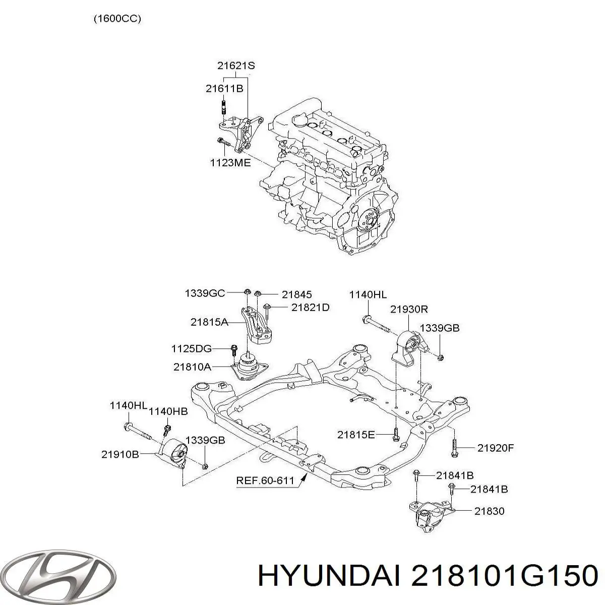 Купить 218101G150 Hyundai/Kia Правая опора двигателя
