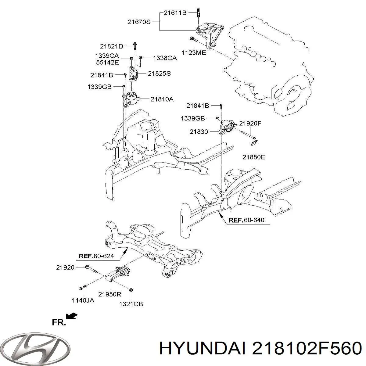 Правая подушка двигателя 218102F560 Hyundai/Kia