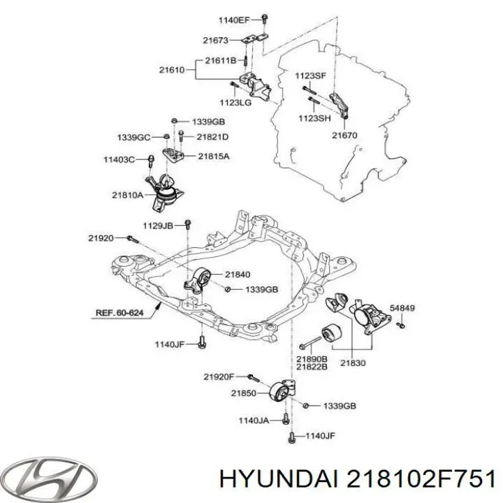 Купить 218102F751 Hyundai/Kia Правая опора двигателя