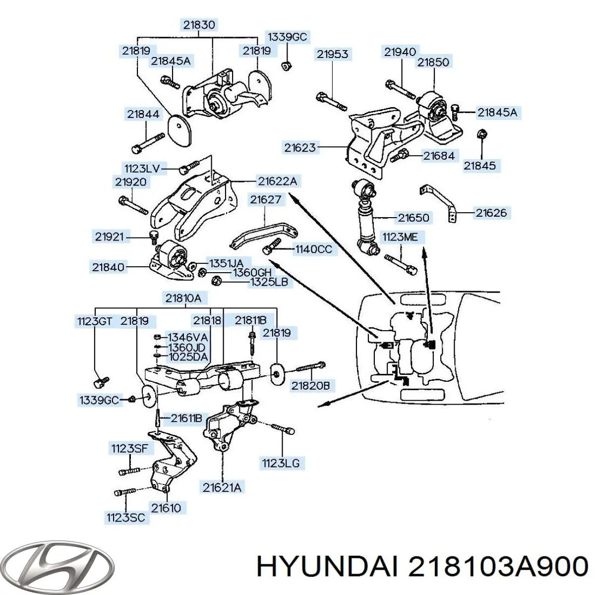 Подушка двигателя Hyundai/Kia 218103A900 цена, от 209.70 USD