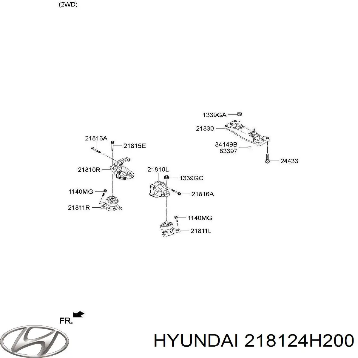 Левая/правая опора двигателя 218124H200 Hyundai/Kia