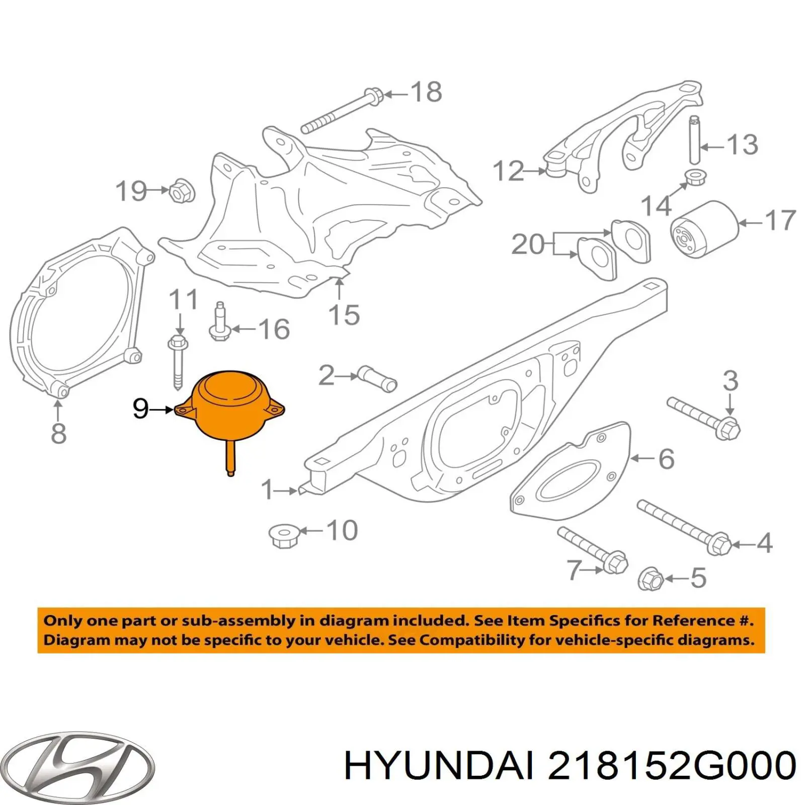 Кронштейн подушки (опоры) двигателя правой Hyundai/Kia 218152G000 цена, от 11.52 USD