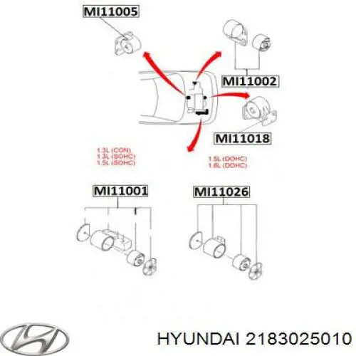 Купить 2183025010 Hyundai/Kia Левая подушка двигателя