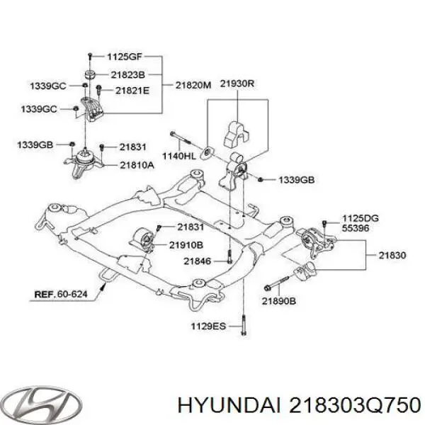 Гидроопора двигателя левая Hyundai/Kia 218303Q750 цена, от 25.42 USD