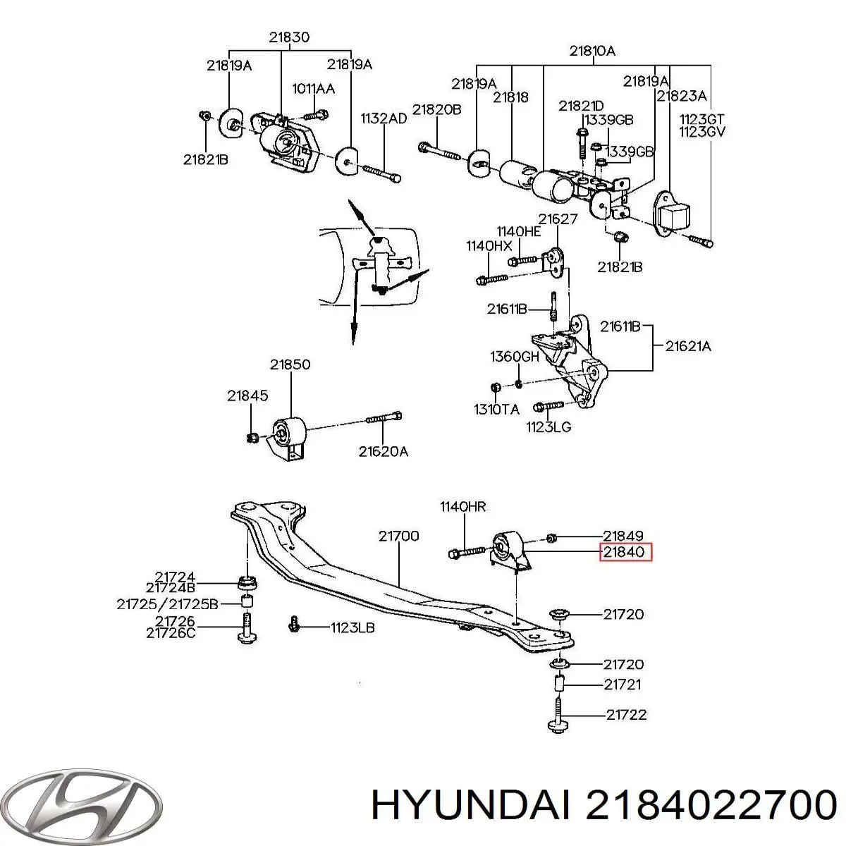 Гидроопора двигателя передняя Hyundai/Kia 2184022700 цена, от 113.29 USD