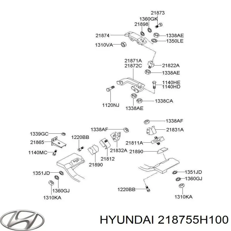 218755H100 Hyundai/Kia подушка трансмиссии (опора коробки передач)