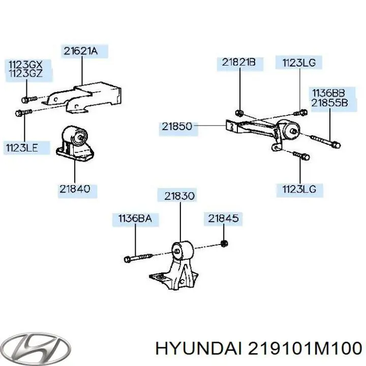 Compre 219101M100 Hyundai/Kia Coxim (suporte) dianteiro de motor