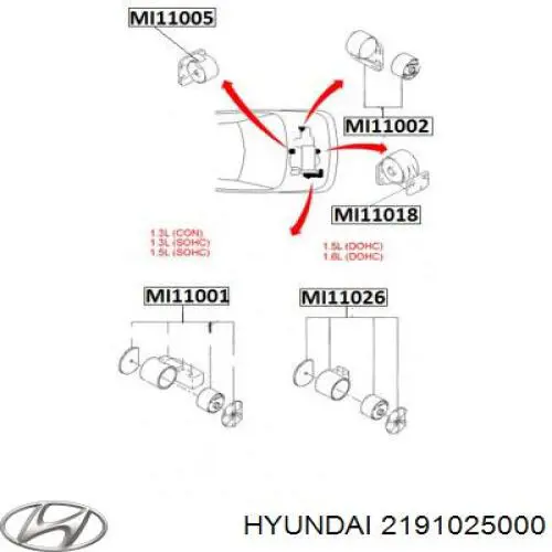 Купить 2191025000 Hyundai/Kia Передняя опора двигателя