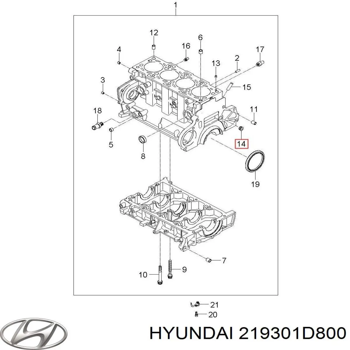 Задняя опора двигателя 219301D800 Hyundai/Kia