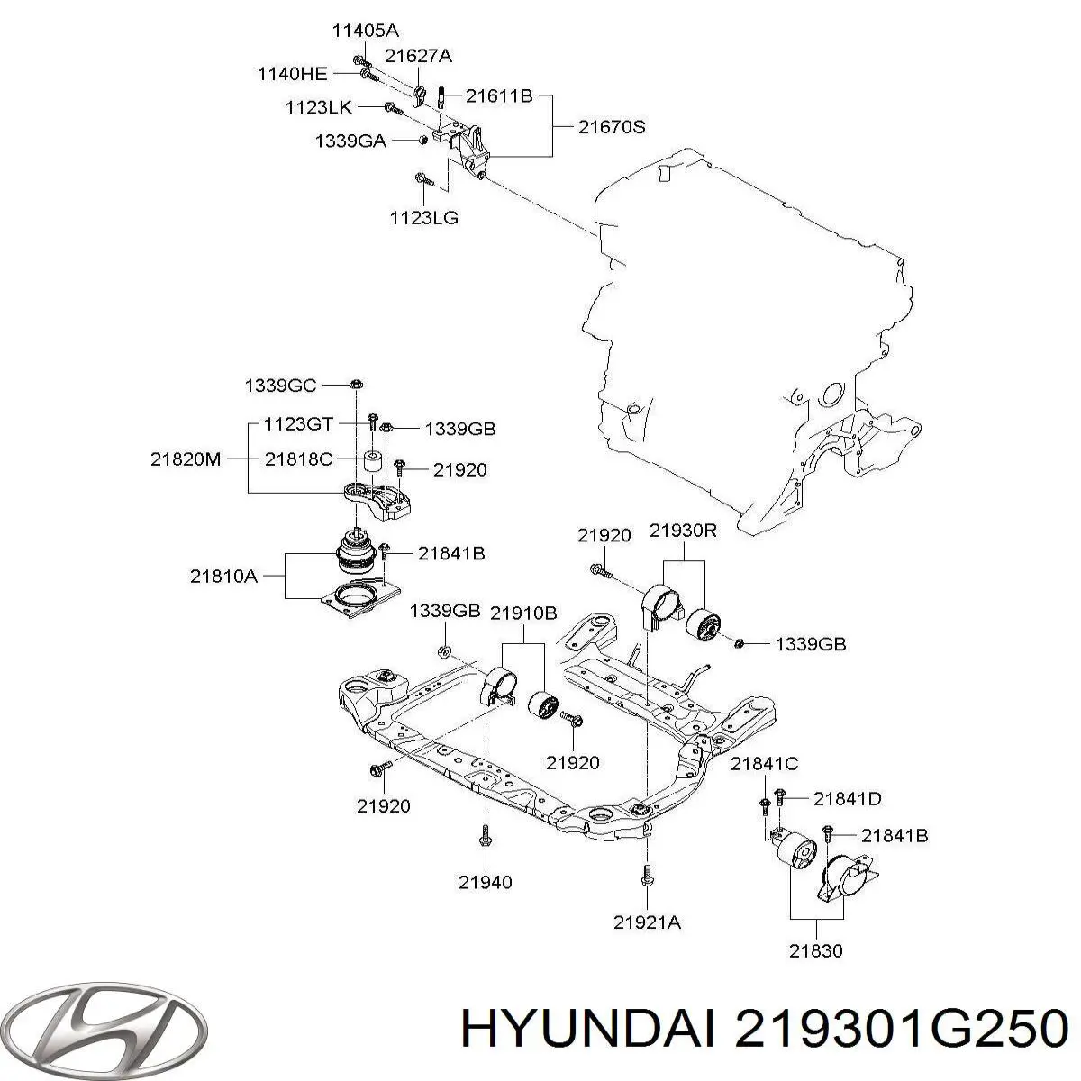 Задняя опора двигателя Hyundai/Kia 219301G250 цена, от 280.02 USD